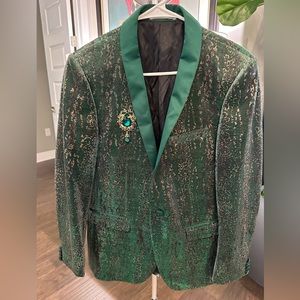 Giovanni Testi Dress Suit Jacket and Pants, awesome animal lame’ print.